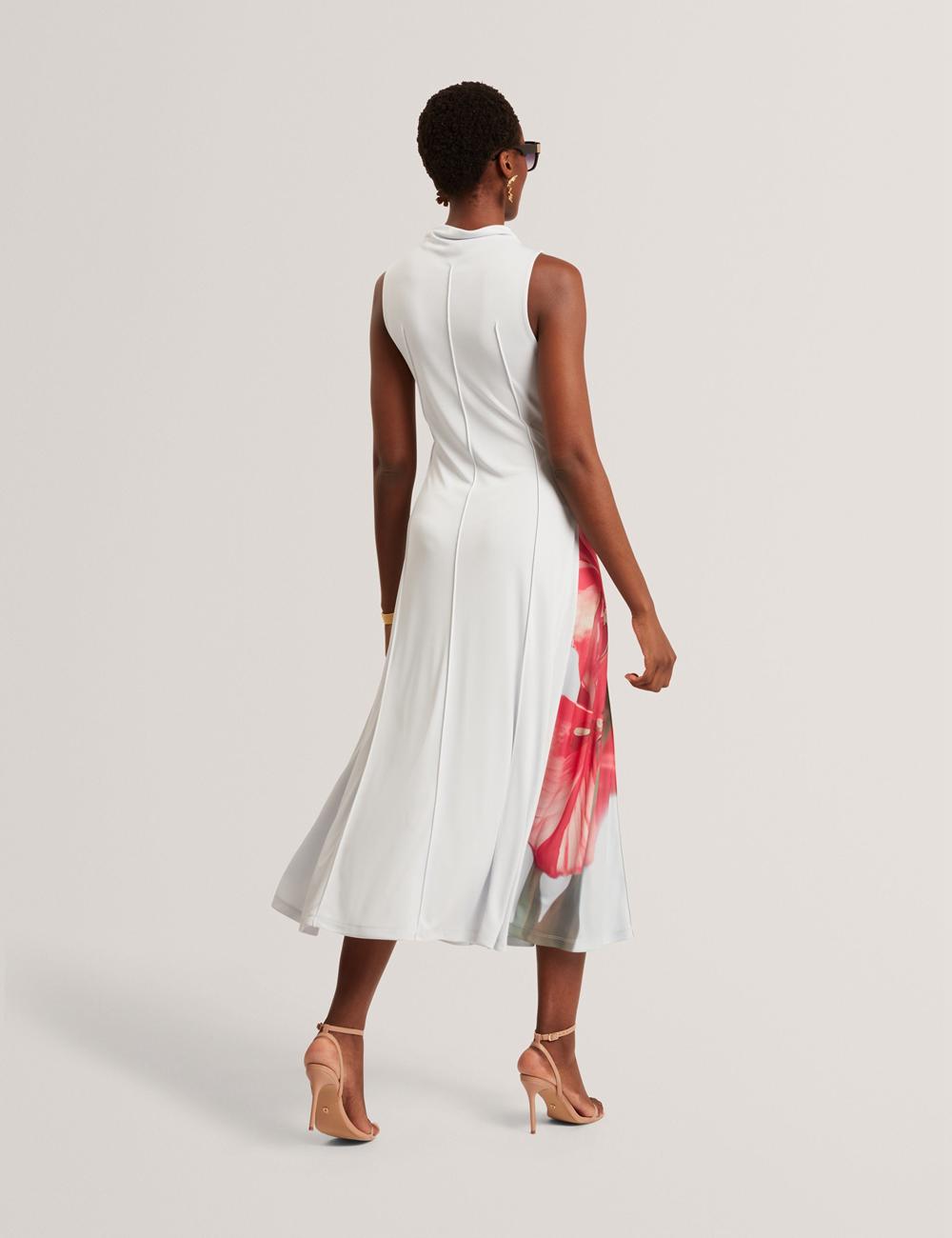 Ted Baker REBEHKA - High Neck Printed Jersey ミディドレス レディース 青 | Japan  KAHF-43250