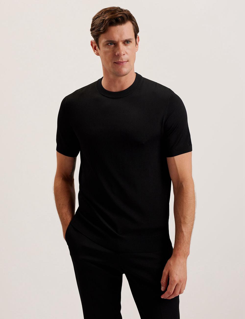 Ted Baker REYON - Rayon Crew Neck Short Sleeve Tシャツ メンズ 黒 | Japan  KZPT-92074