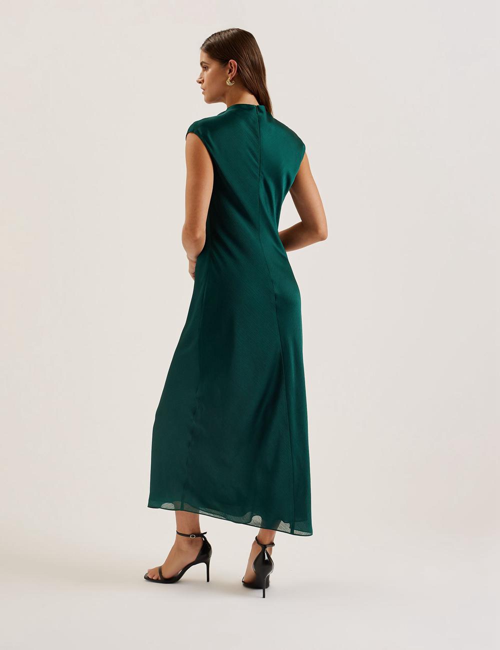 Ted Baker RIMINI - Chiffon Drape Neck Detail マキシドレス レディース 緑 | Japan  UEAK-28451