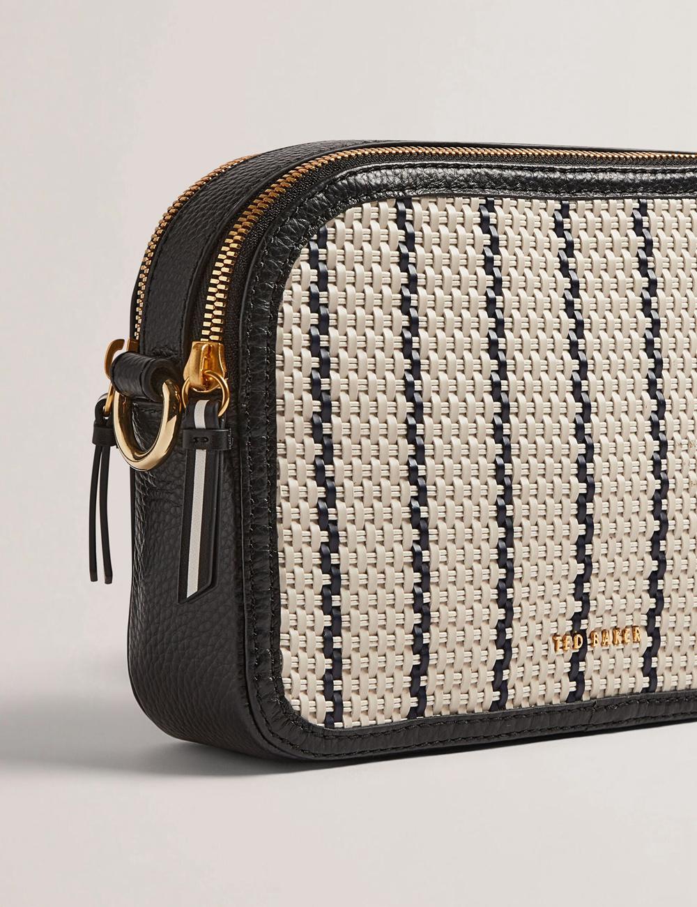 Ted Baker RIVEA - Woven Panel Faux Leather Camera カメラバッグ レディース ネイビー | Japan  GWBE-69128