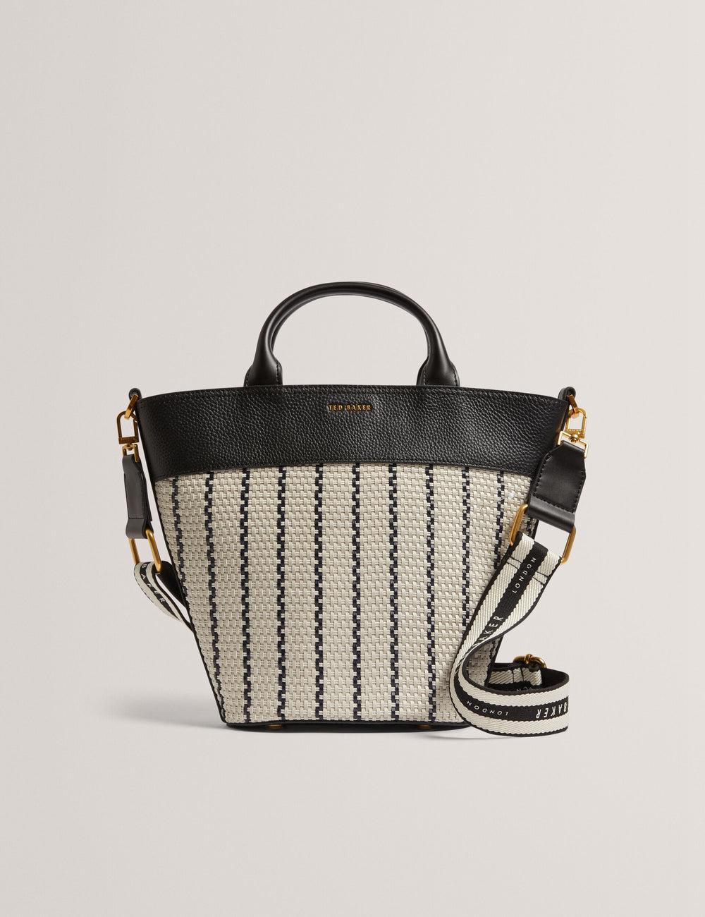 Ted Baker RIVERI - Woven Leather Trim Bucket With Webbing Strap トートバッグ レディース ネイビー | Japan  QGLX-07482