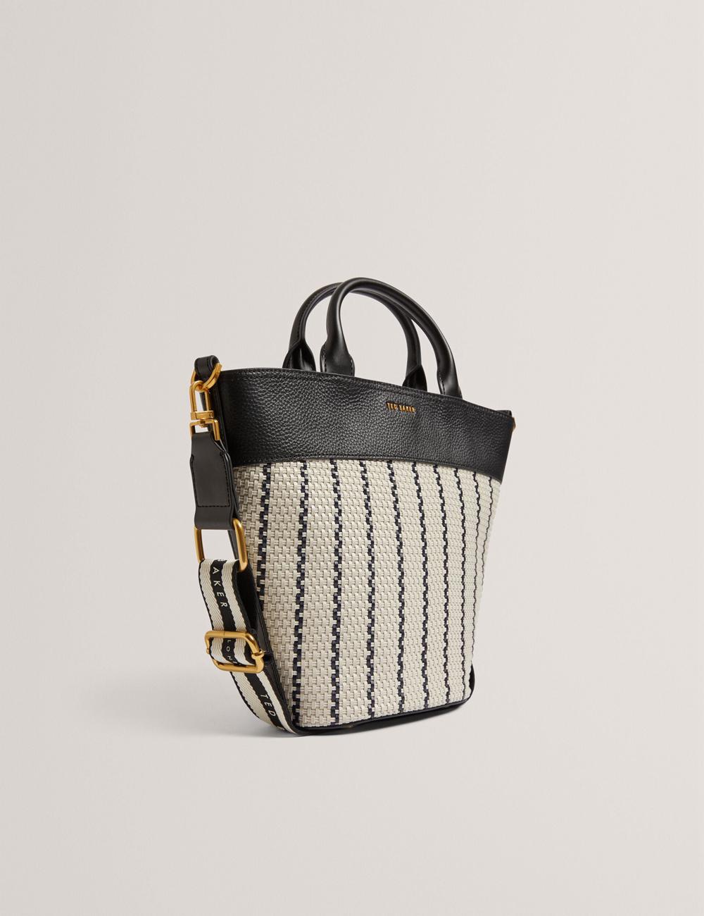 Ted Baker RIVERI - Woven Leather Trim Bucket With Webbing Strap トートバッグ レディース ネイビー | Japan  QGLX-07482