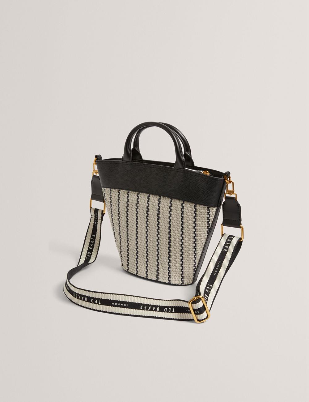 Ted Baker RIVERI - Woven Leather Trim Bucket With Webbing Strap トートバッグ レディース ネイビー | Japan  QGLX-07482