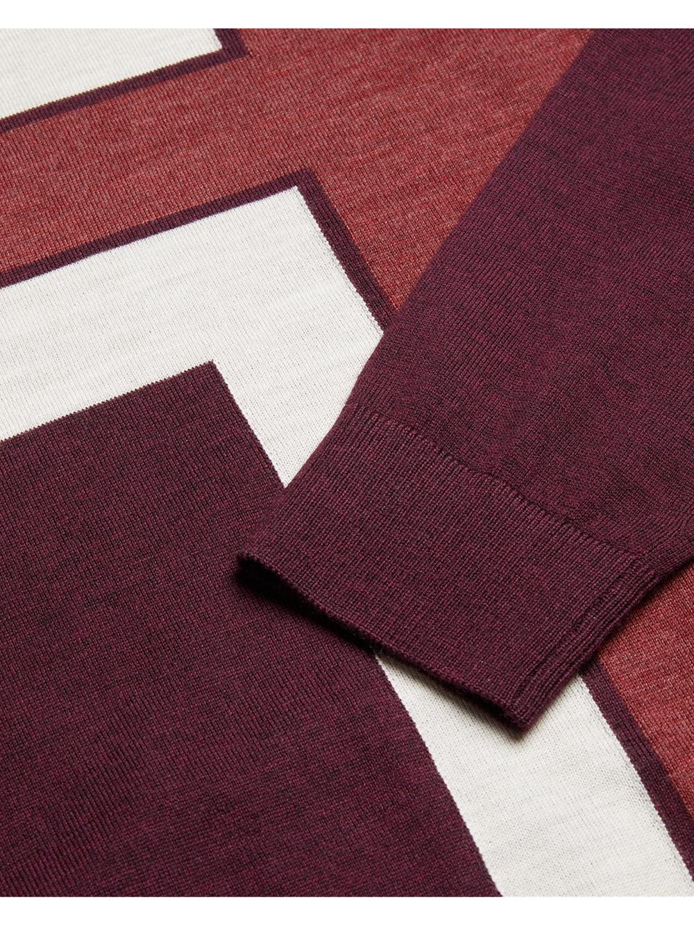 Ted Baker ROIKA - Colour Block Crew Neck Wool ジャンパー メンズ ボルドー | Japan  YCPG-50473