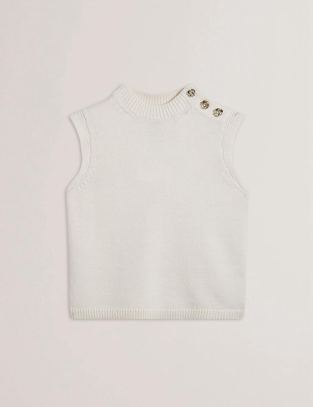 Ted Baker RONDHER - Rose Button Wool Knit トップス レディース Ivory | Japan  WUIX-73564