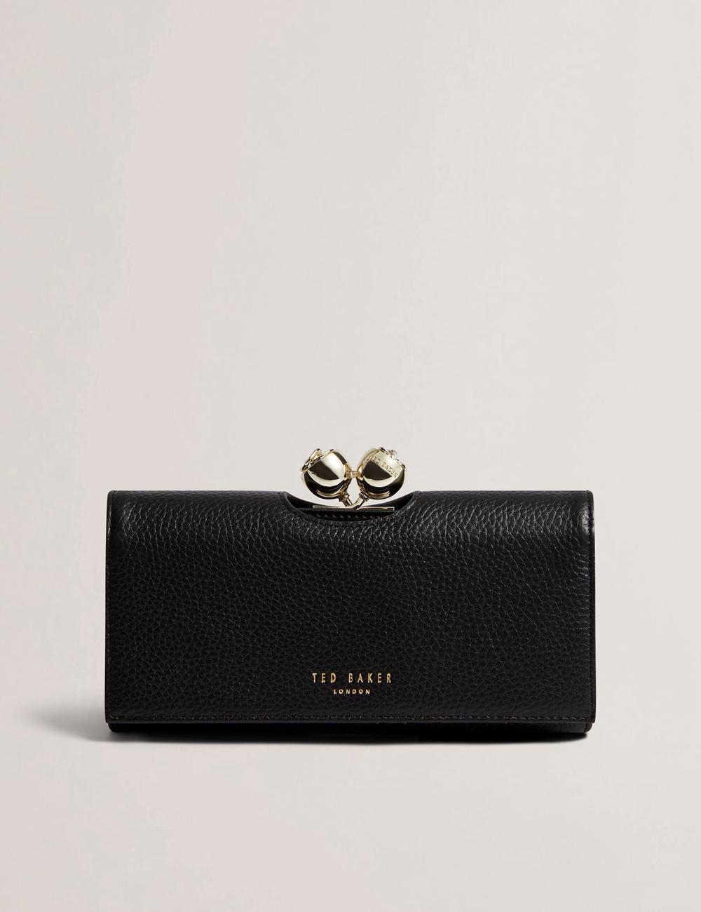 Ted Baker ROOSALI - Rose Clasp Large Bifold Leather 財布 レディース 黒 | Japan  QTRZ-29567