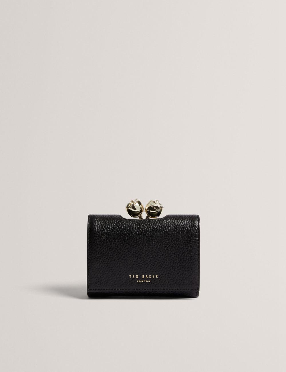 Ted Baker ROOSA - Rose Clasp Small Trifold Leather 財布 レディース 黒 | Japan  SIYM-49312
