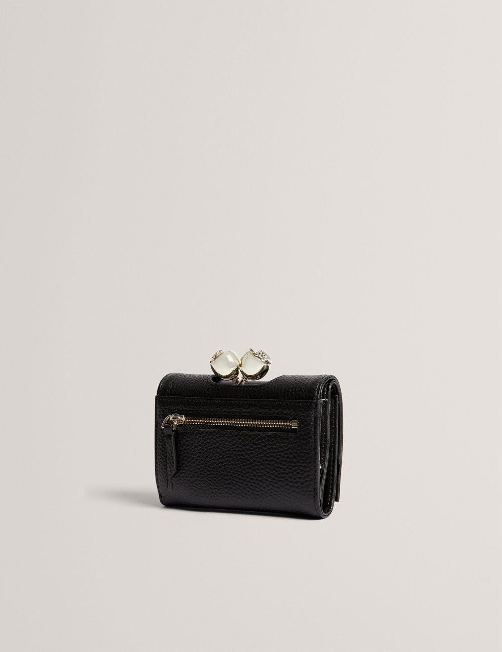 Ted Baker ROOSA - Rose Clasp Small Trifold Leather 財布 レディース 黒 | Japan  SIYM-49312
