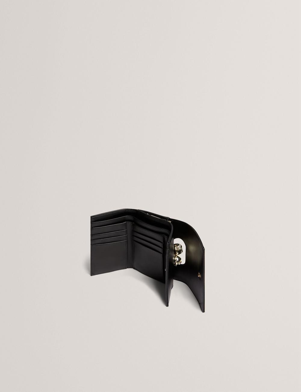 Ted Baker ROOSA - Rose Clasp Small Trifold Leather 財布 レディース 黒 | Japan  SIYM-49312
