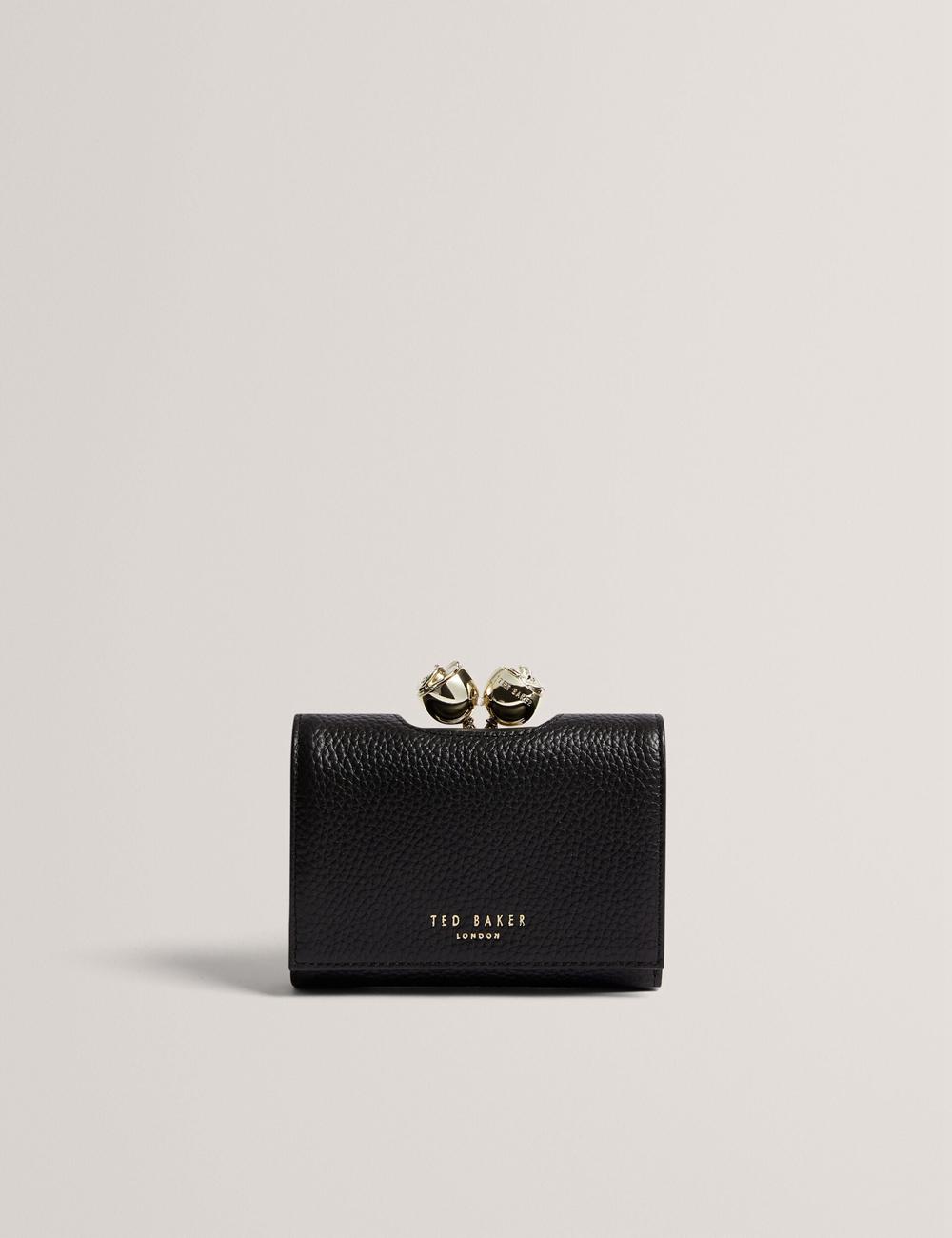 Ted Baker ROOSA - Rose Clasp Small Trifold Leather 財布 レディース 黒 | Japan  SIYM-49312