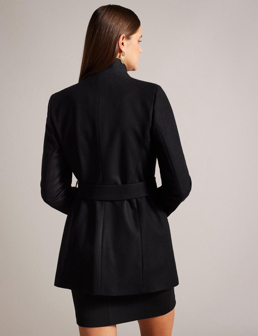 Ted Baker ROSESS - Short Belted Wool Wrap Coat ジャケット レディース 黒 | Japan  HGLF-78420