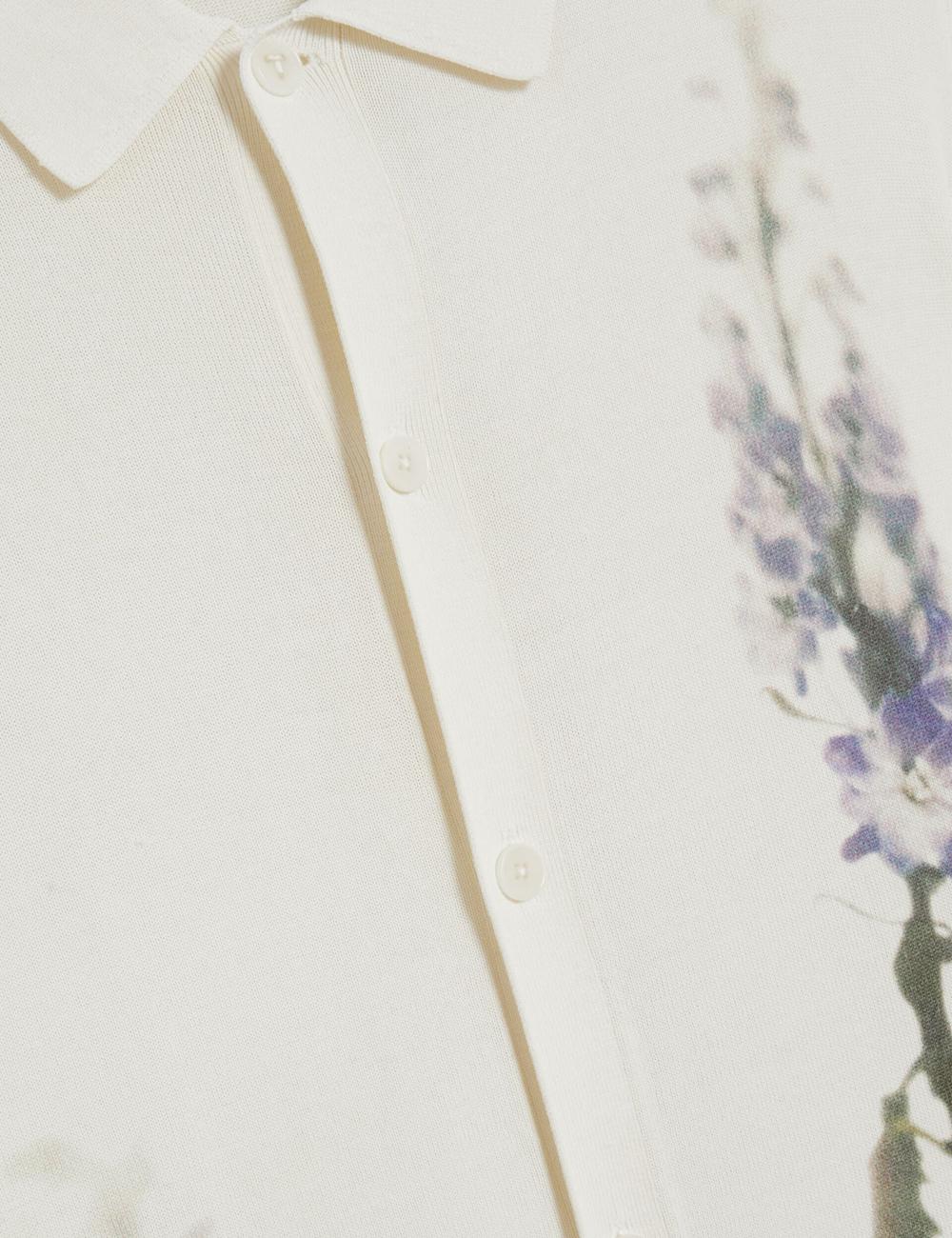 Ted Baker RUITS - Short Sleeve Floral Placement ポロシャツ メンズ Ecru | Japan  UWTO-89235