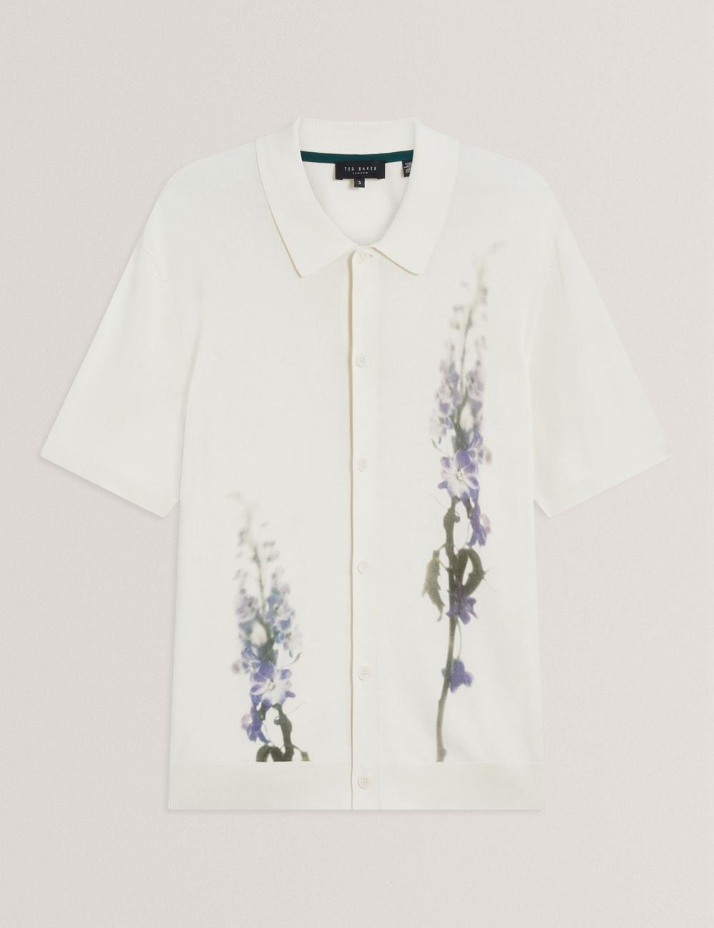 Ted Baker RUITS - Short Sleeve Floral Placement ポロシャツ メンズ Ecru | Japan  UWTO-89235