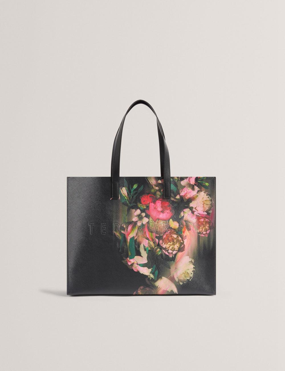 Ted Baker SALIINA - Floral Print Wide Icon トートバッグ レディース 黒 | Japan  XFEZ-12843