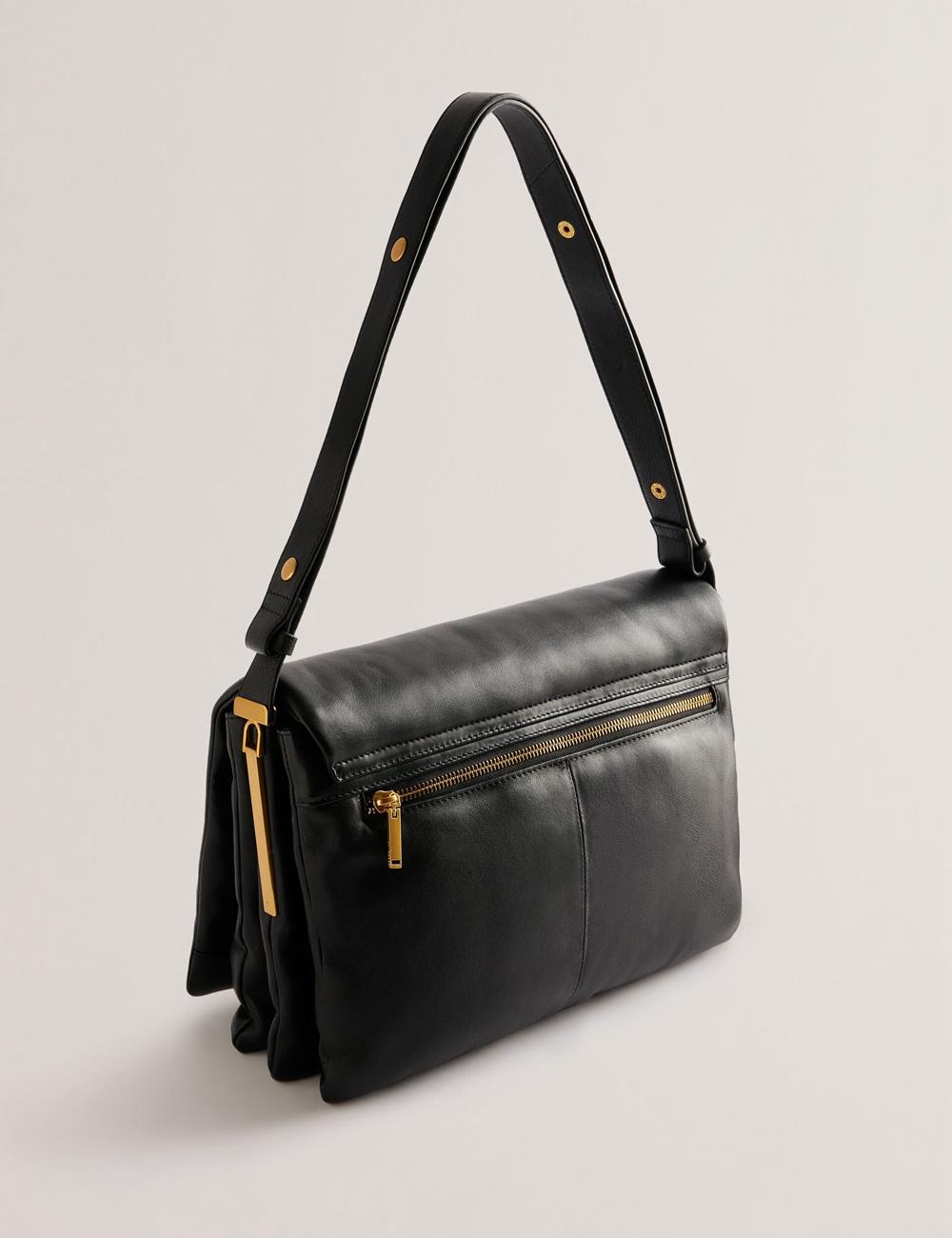 Ted Baker SAMILLA - Large Puffy Leather With Lock ショルダーバッグ レディース 黒 | Japan  IPXH-89106