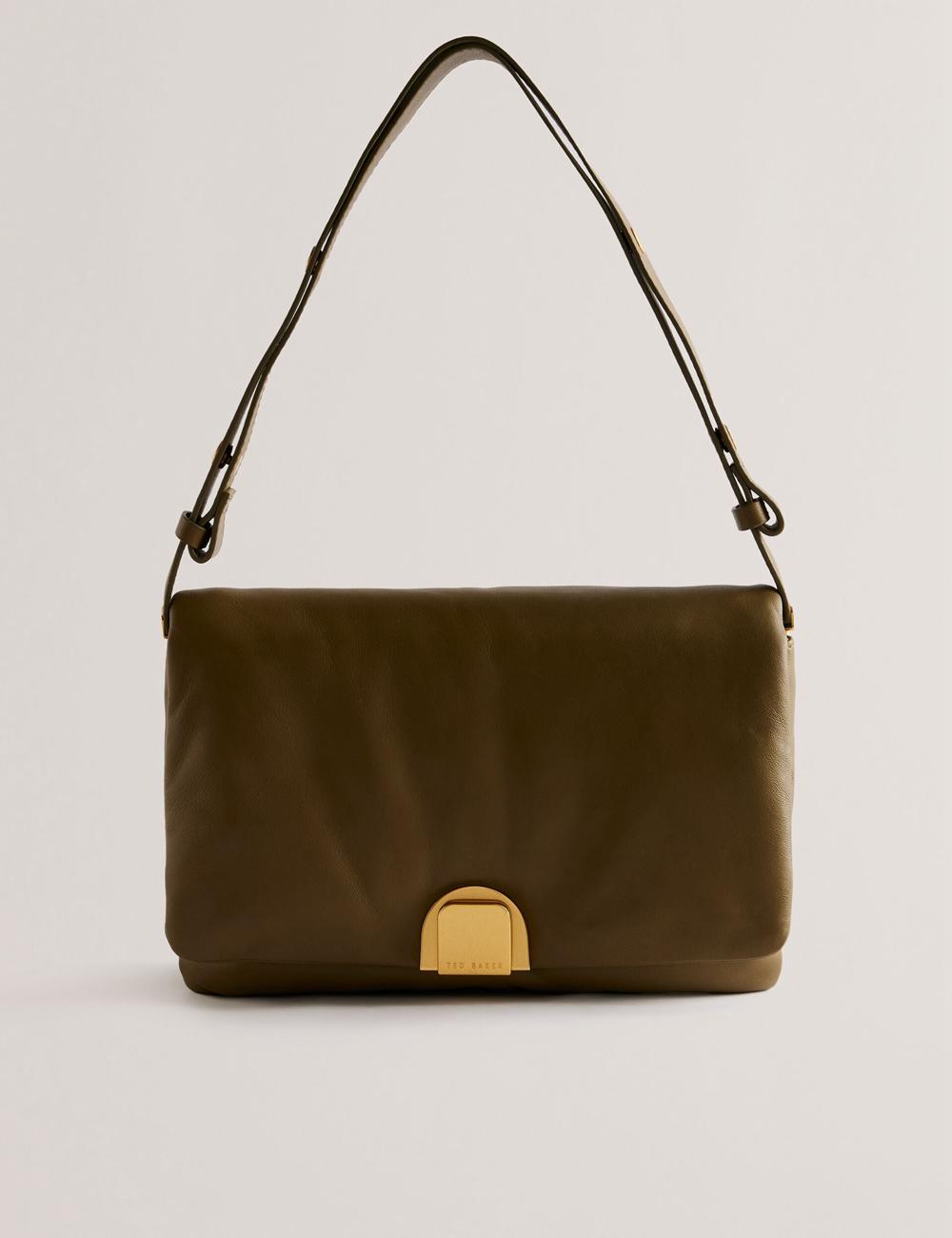 Ted Baker SAMILLI - Lock Detail Leather Puffy ショルダーバッグ レディース カーキ | Japan  LTPD-65873