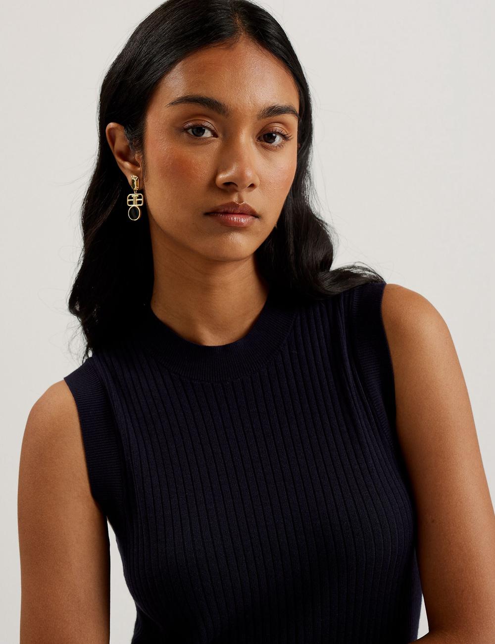 Ted Baker SANDIII - Sleeveless Ribbed Knit Column マキシドレス レディース ネイビー | Japan  LUQF-40316