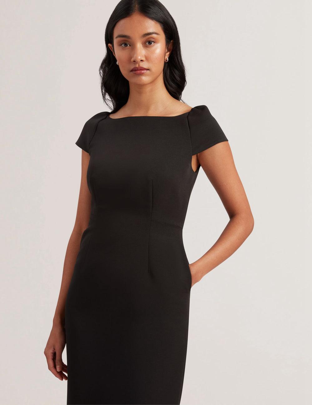 Ted Baker SASSARI - Tailored Cap Sleeve Column ミディドレス レディース 黒 | Japan  TRZF-16572