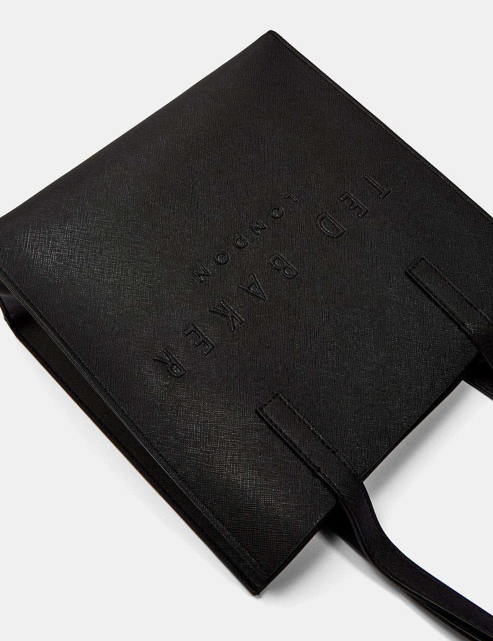 Ted Baker SEACON - Textured Faux Leather Small Icon トートバッグ レディース 黒 | Japan  ZFAJ-69485