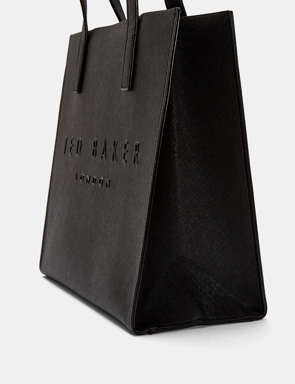 Ted Baker SEACON - Textured Faux Leather Small Icon トートバッグ レディース 黒 | Japan  ZFAJ-69485