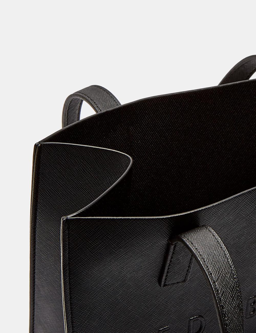 Ted Baker SEACON - Textured Faux Leather Small Icon トートバッグ レディース 黒 | Japan  ZFAJ-69485