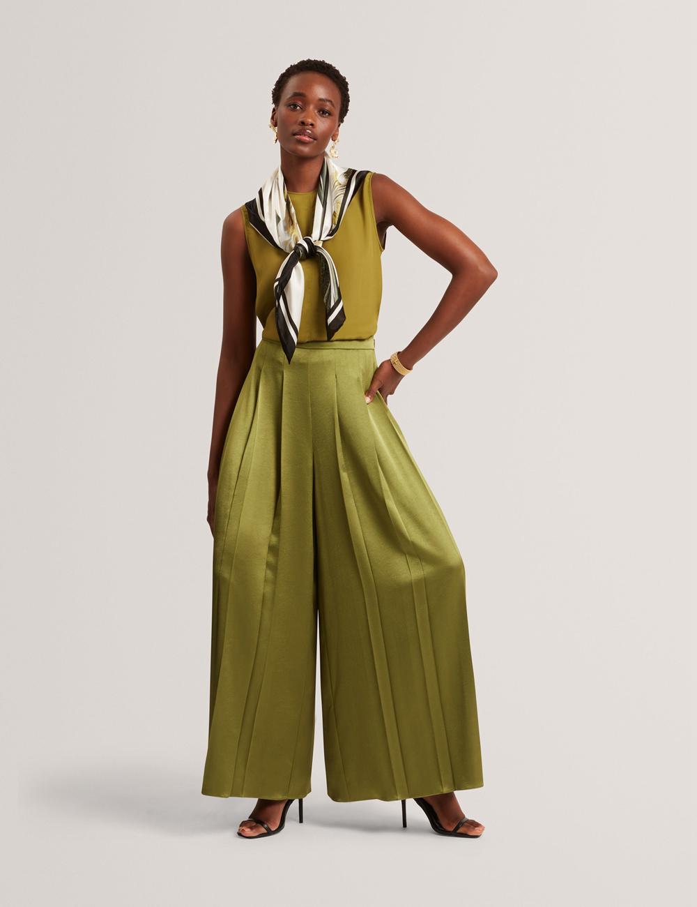 Ted Baker SHAMRA - Silk Blend Seam Detail トップス レディース 緑 | Japan  XLWG-01567