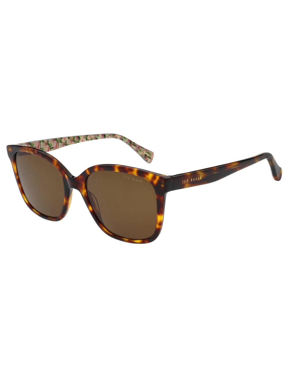 Ted Baker SHANEY - Classic Square Print Detail サングラス レディース ブラウン | Japan  JZFV-37190