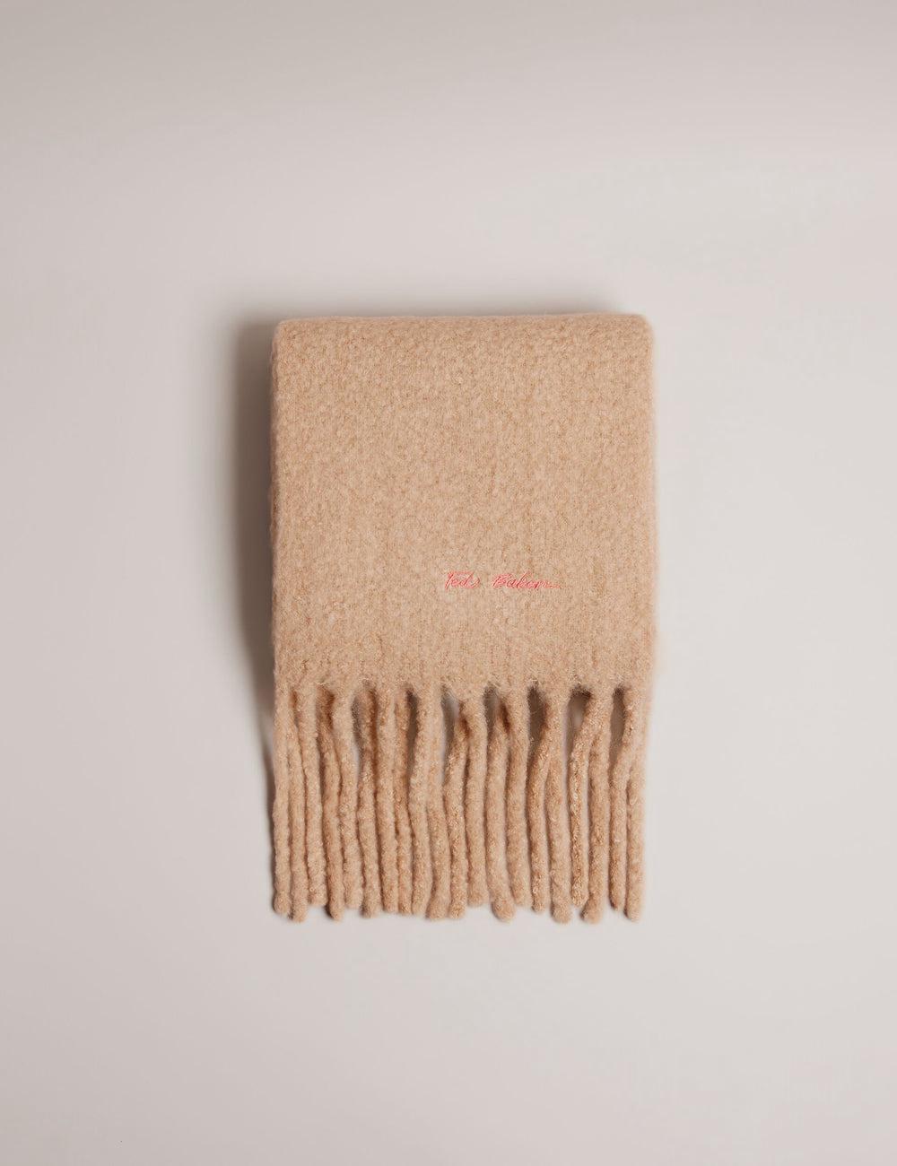 Ted Baker SHELMAS - Fluffy Wool Blend Blanket Knitted スカーフ レディース Taupe | Japan  DORM-51672
