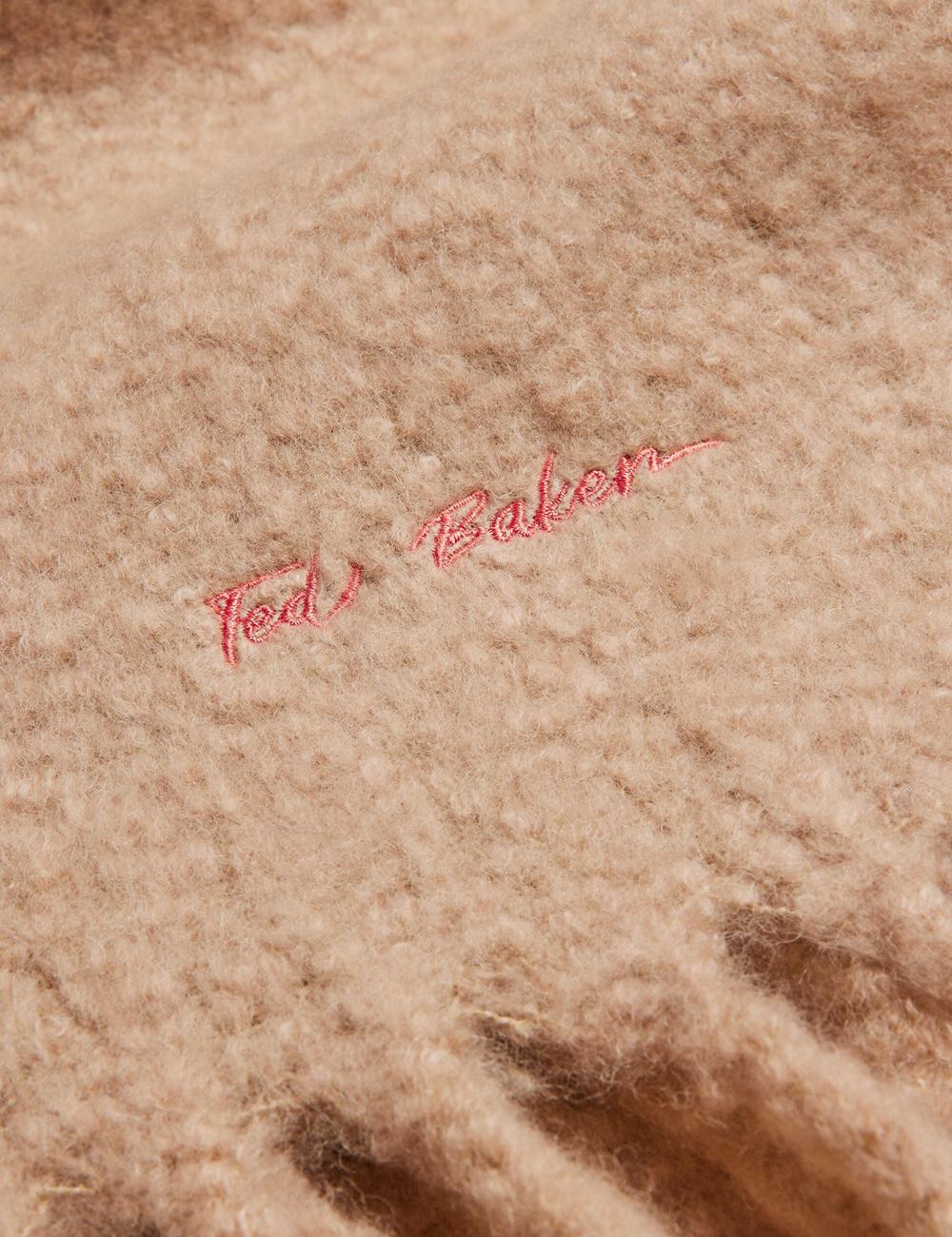 Ted Baker SHELMAS - Fluffy Wool Blend Blanket Knitted スカーフ レディース Taupe | Japan  DORM-51672