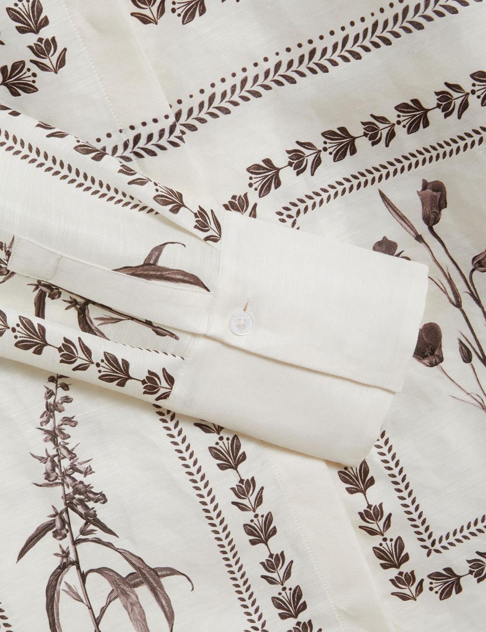 Ted Baker SIMCOA - Panel Print Silk Linen Longline シャツ レディース Ivory | Japan  YFEI-16892