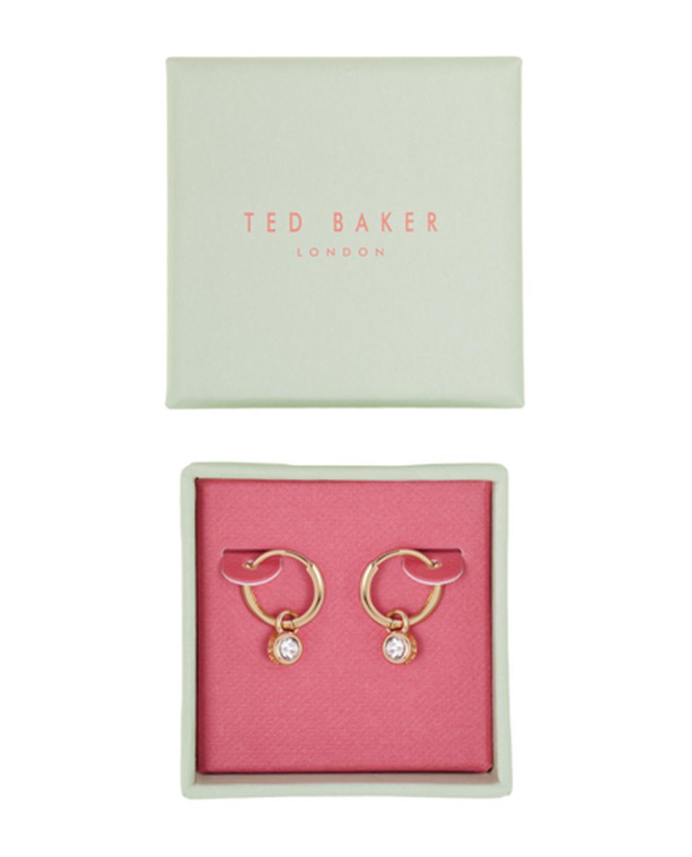 Ted Baker SINALAA - Crystal Pendant Huggie ピアス レディース ゴールド | Japan  UXGT-75140