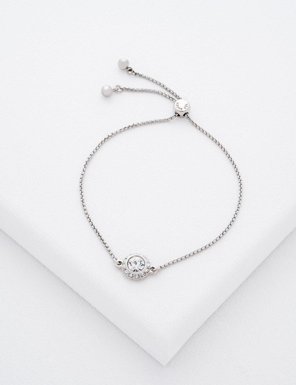 Ted Baker SOLETA - Solitaire Sparkle Crystal Adjustable ブレスレット レディース シルバー | Japan  PLXE-35290