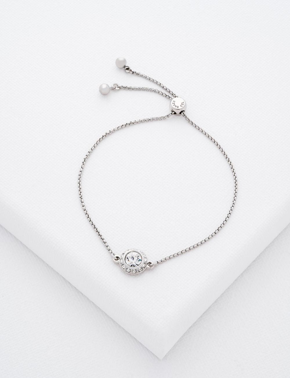 Ted Baker SOLETA - Solitaire Sparkle Crystal Adjustable ブレスレット レディース シルバー | Japan  PLXE-35290