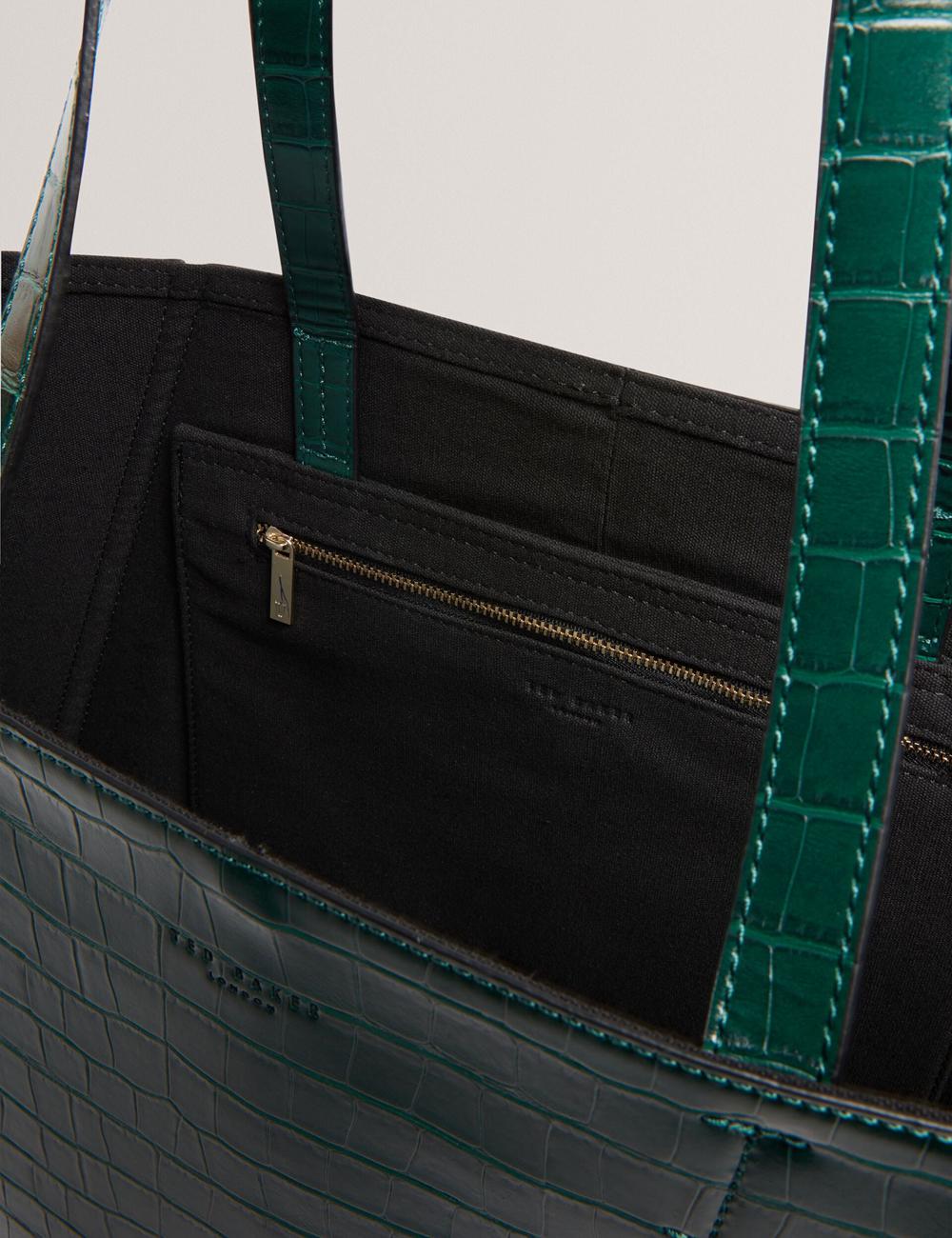 Ted Baker SOPHYNA - Croc Effect Folding Shopper ショッピングバッグ レディース 緑 | Japan  RVLH-54163