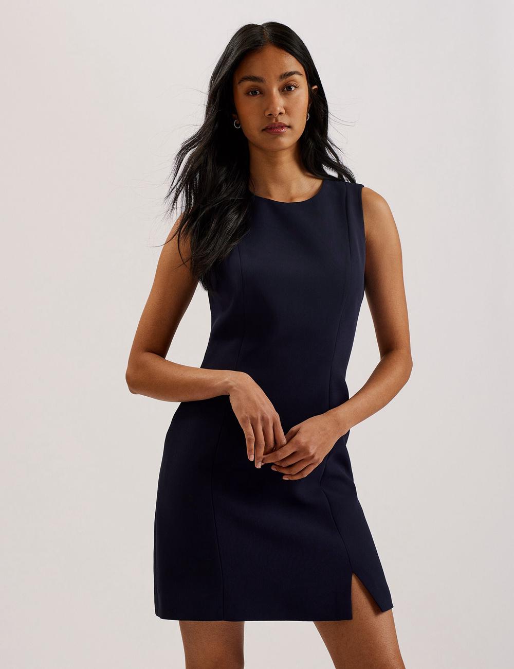 Ted Baker SORRAL - Sleeveless Tailored With Side Split ミニドレス レディース ネイビー | Japan  STOG-50741