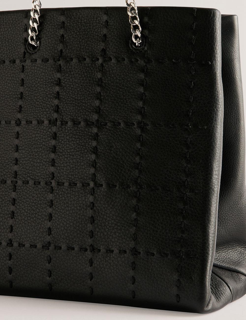 Ted Baker STALIA - Stitch Detail Leather Small トートバッグ レディース 黒 | Japan  AQSO-14590