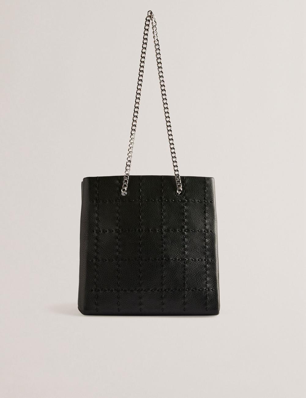 Ted Baker STALIA - Stitch Detail Leather Small トートバッグ レディース 黒 | Japan  AQSO-14590