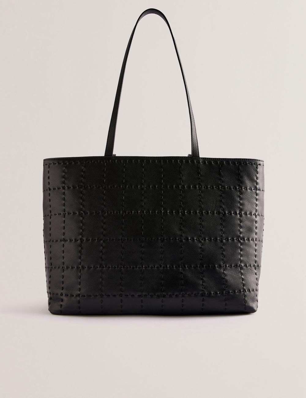 Ted Baker STALIE - Stitch Detail Leather Large Shopper ショッピングバッグ レディース 黒 | Japan  AOVJ-16259