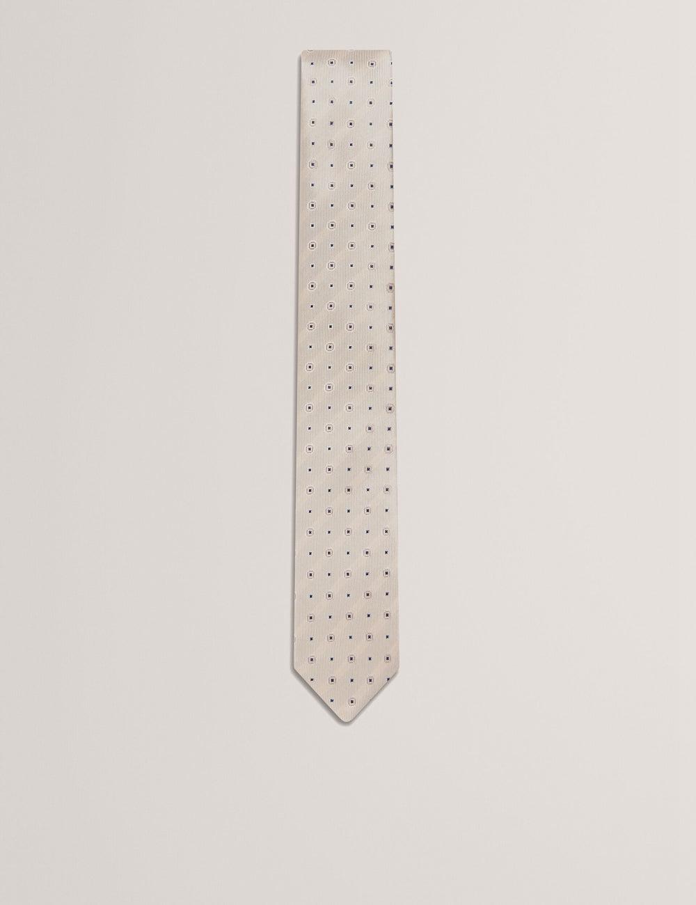 Ted Baker STEEPLE - Circle Geometric Print Silk ネクタイ メンズ Stone | Japan  FZJH-63748