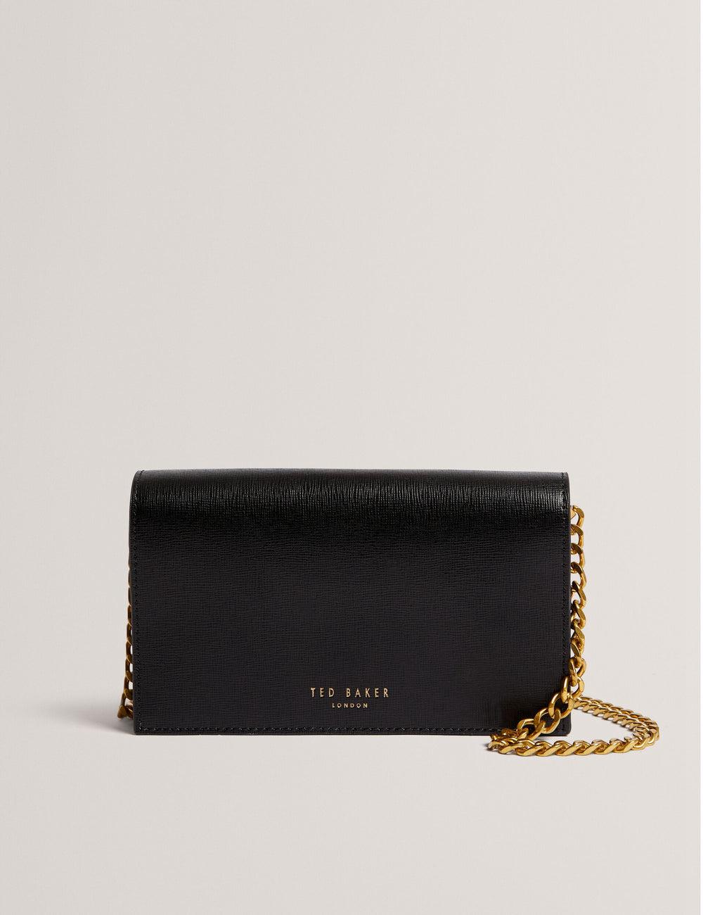 Ted Baker TABINA - Leather With Chain Crossbody Strap 財布 レディース 黒 | Japan  VSXQ-01569