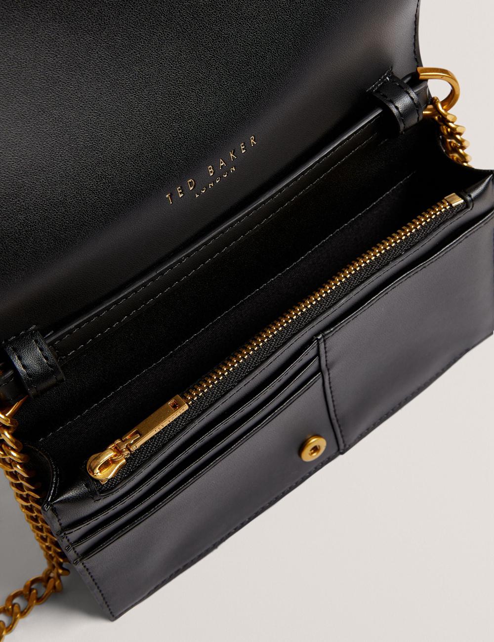 Ted Baker TABINA - Leather With Chain Crossbody Strap 財布 レディース 黒 | Japan  VSXQ-01569