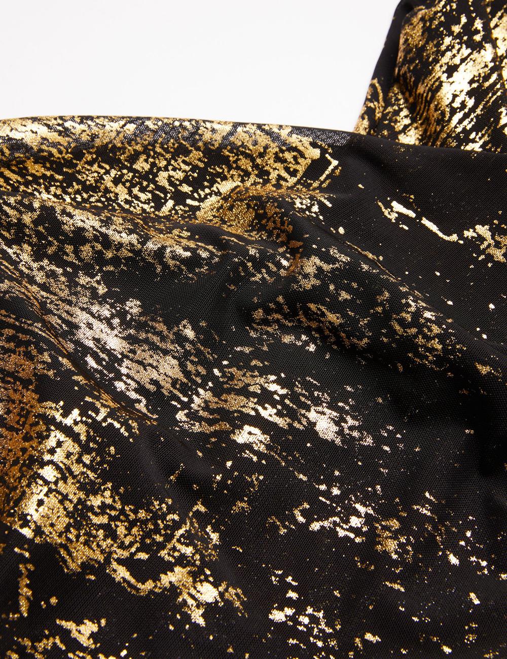 Ted Baker TALULAR - Bardot Foil Printed Mesh トップス レディース 黒 | Japan  IAUY-84120