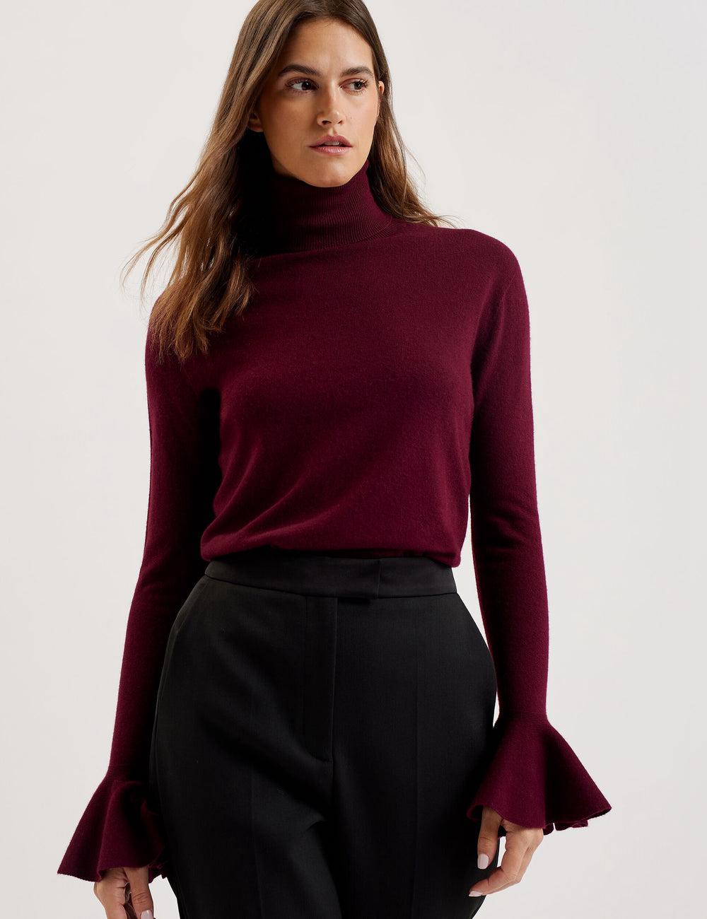 Ted Baker TAMSENN - Roll Neck Wool Cashmere ジャンパー レディース 赤 | Japan  BOJR-73249