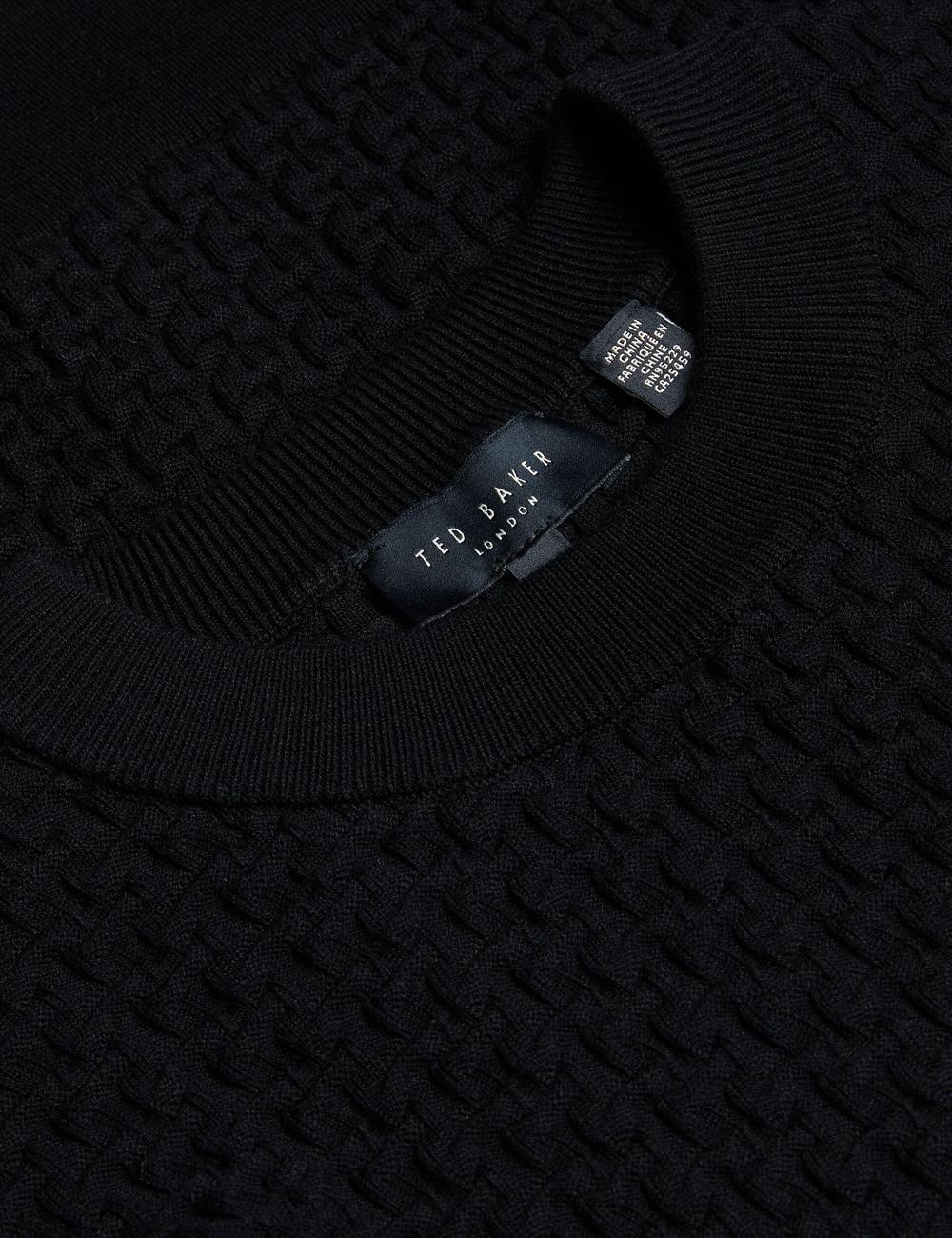 Ted Baker TEDTYY - Textured T Jacquard Knitted ジャンパー レディース 黒 | Japan  HPLQ-75913