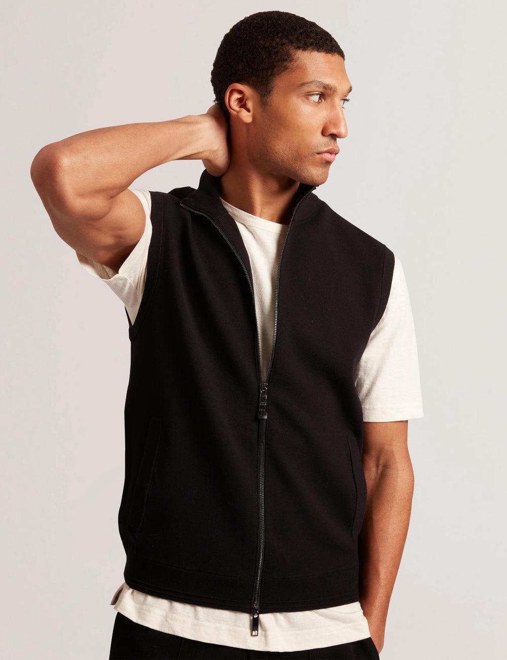 Ted Baker TERINCE - Zip-Through Funnel Neck Gillets メンズ 黒 | Japan  RKLE-01628