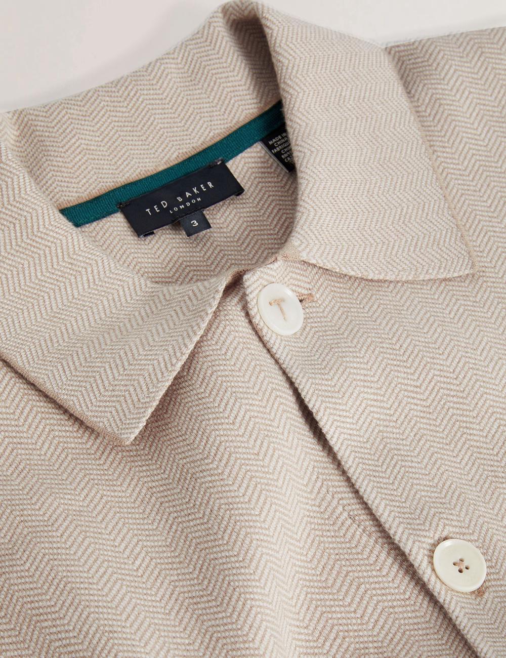 Ted Baker THIMON - Herringbone Knit Button-Up ジャケット メンズ Taupe | Japan  LFPC-28657