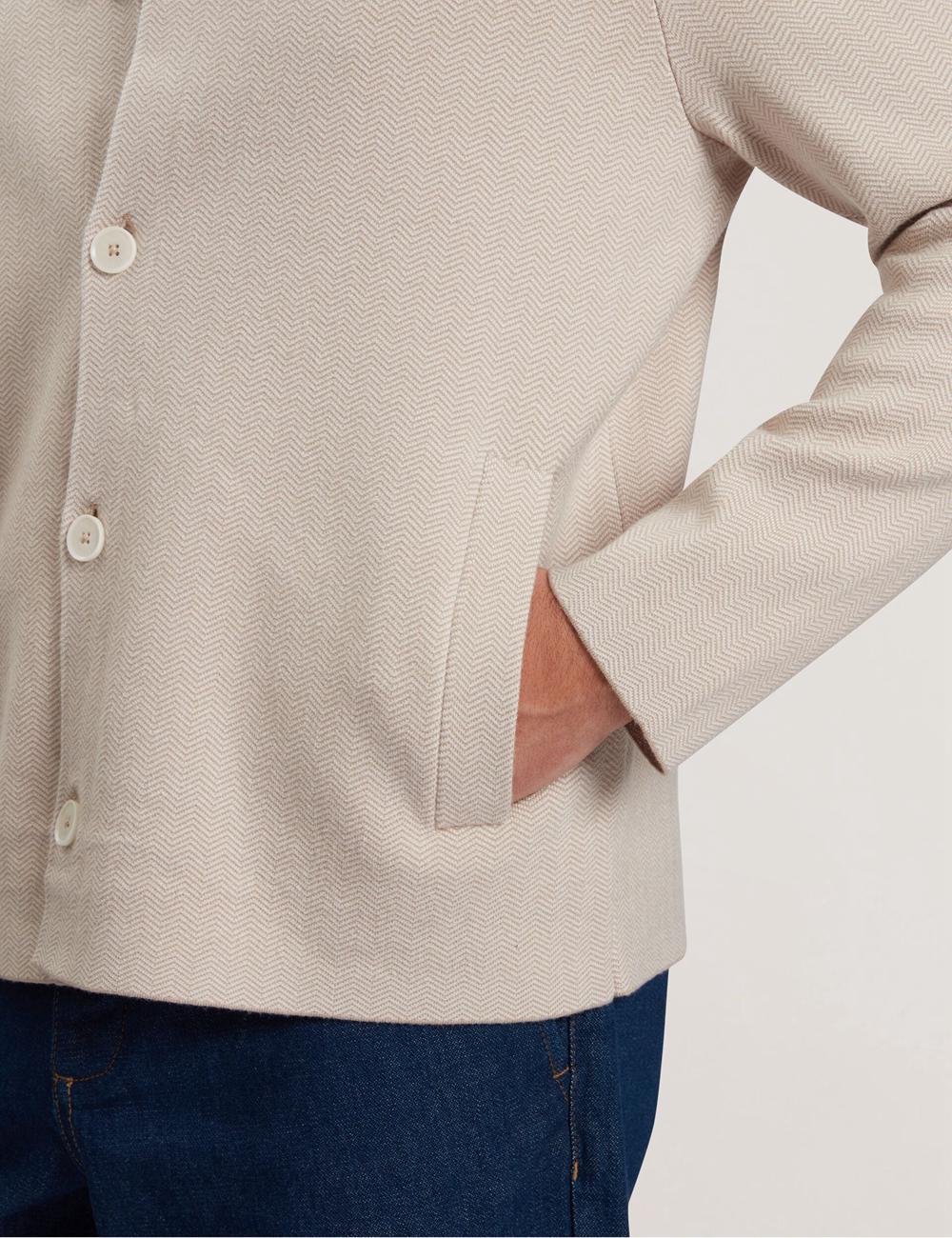 Ted Baker THIMON - Herringbone Knit Button-Up ジャケット メンズ Taupe | Japan  LFPC-28657