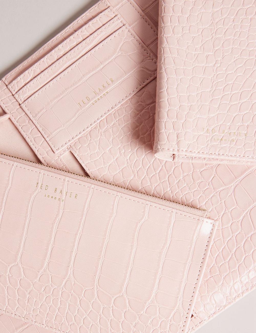Ted Baker TRAVELZ - Croc Faux Leather Travel Organiser 財布 レディース ピンク | Japan  WMJZ-19637