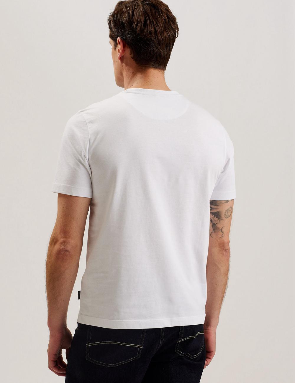 Ted Baker TYWINN - Classic Crew Neck Cotton Tシャツ メンズ 白 | Japan  QOHW-94678