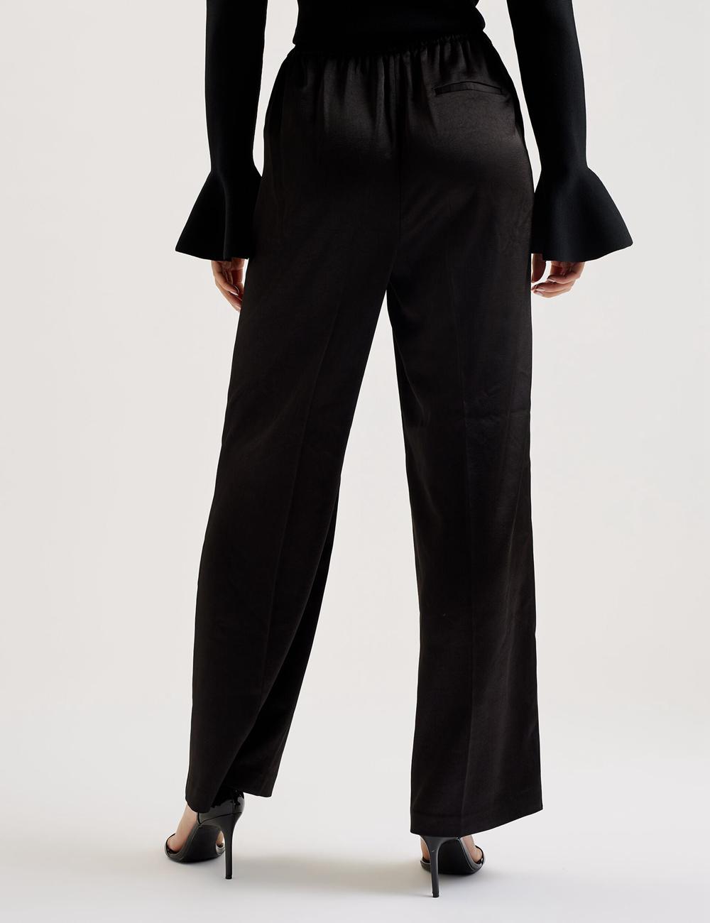 Ted Baker UMAIBO - Satin Wide Leg Drawstring Joggers ズボン レディース 黒 | Japan  WCGT-31072